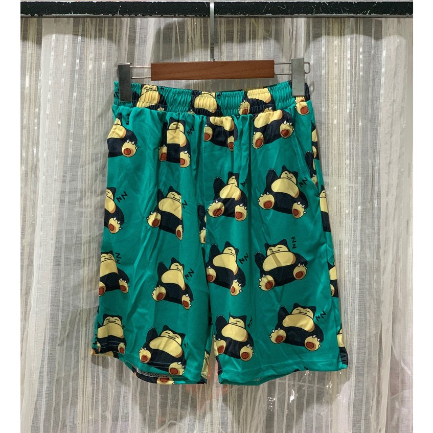 Q016 Quần đùi hoa có túi Sooc ống rộng unisex hoạt hình Short cartoon lửng ngắn in nam nữ đi ngủ chơi biển mặc đôi, nhóm