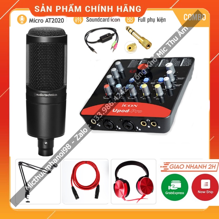 Trọn Bộ Sound Card Icon Upod Pro &amp; Mic AT2020 Hàng Loại 1 . Âm Thanh Sống Động, Kiểu Dáng Trẻ Trung. Bảo Hành 12 Tháng