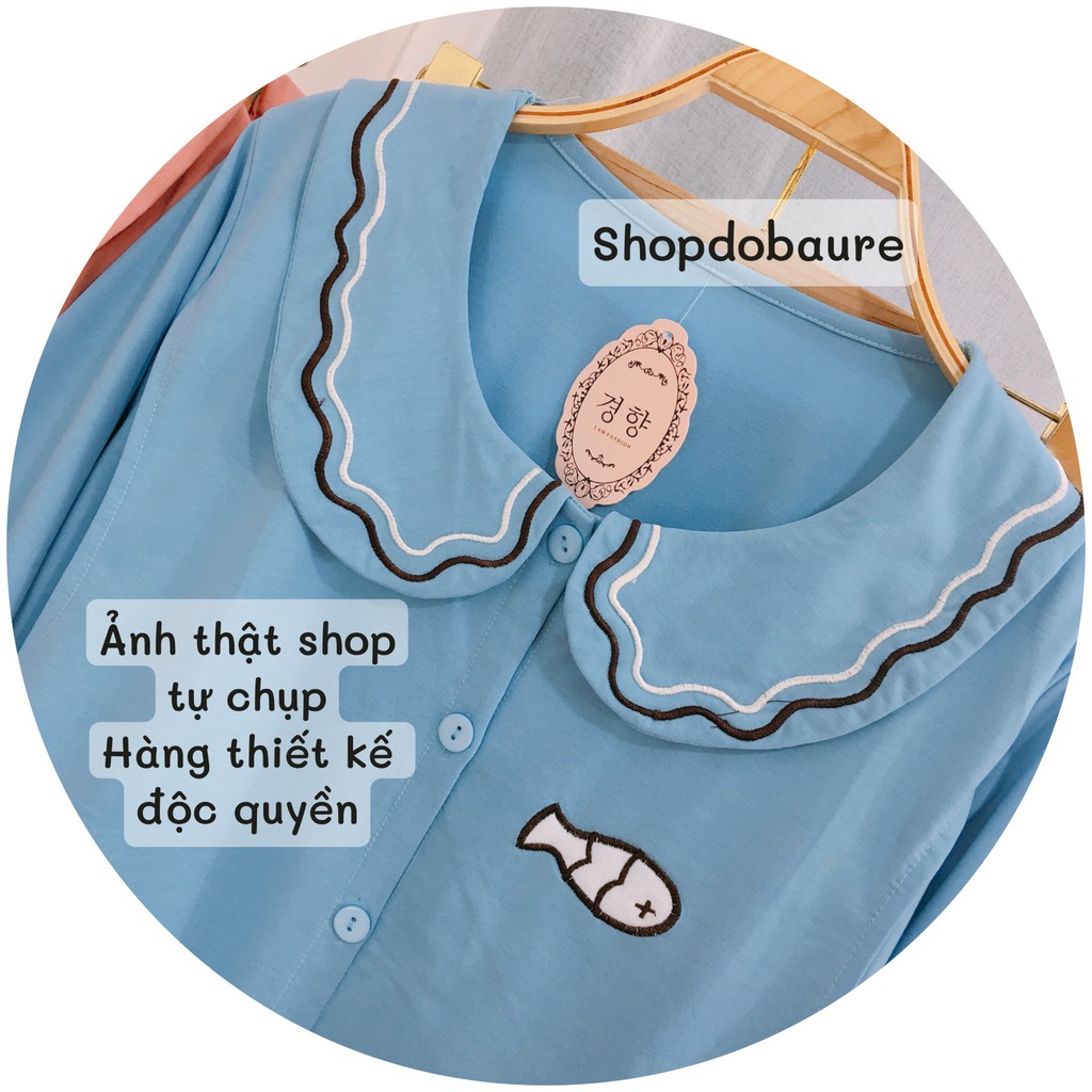 Bộ bầu và sau sinh chất cotton thêu hàng thiết kế