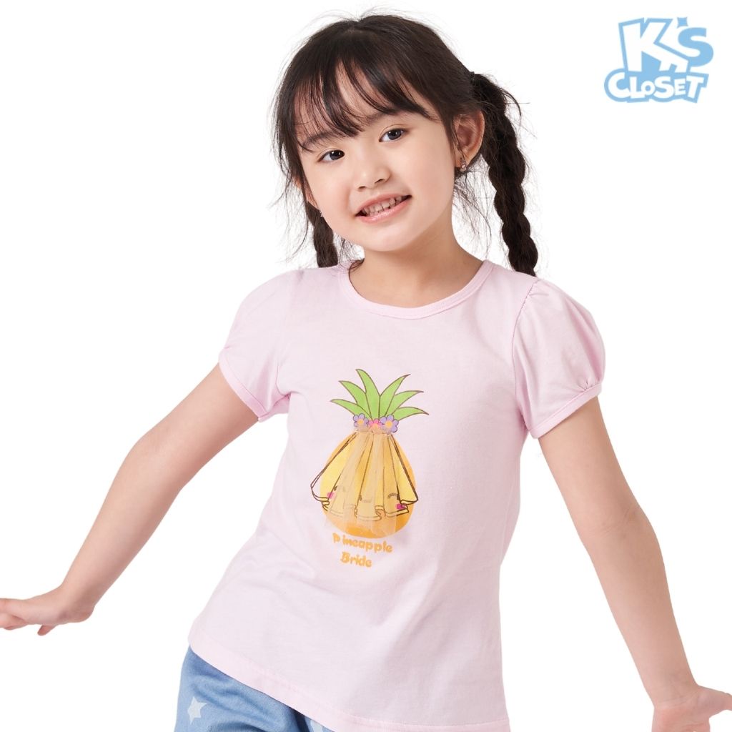 Áo cộc tay bé gái K'S CLOSET Pineapple Bride chất liệu Cotton thoáng mát K038ONS