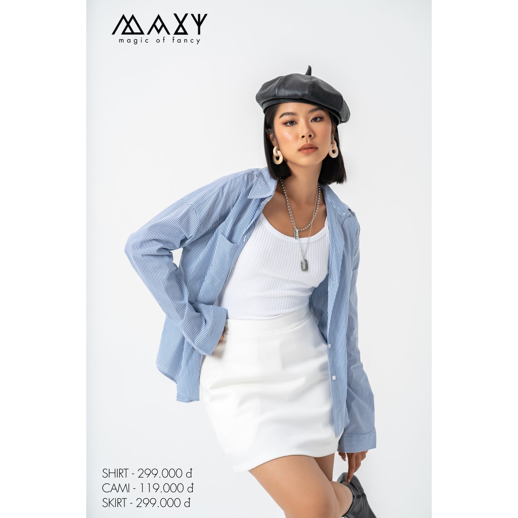 Áo - BLUE STRIPPED SHIRT - Áo sơ mi form rộng