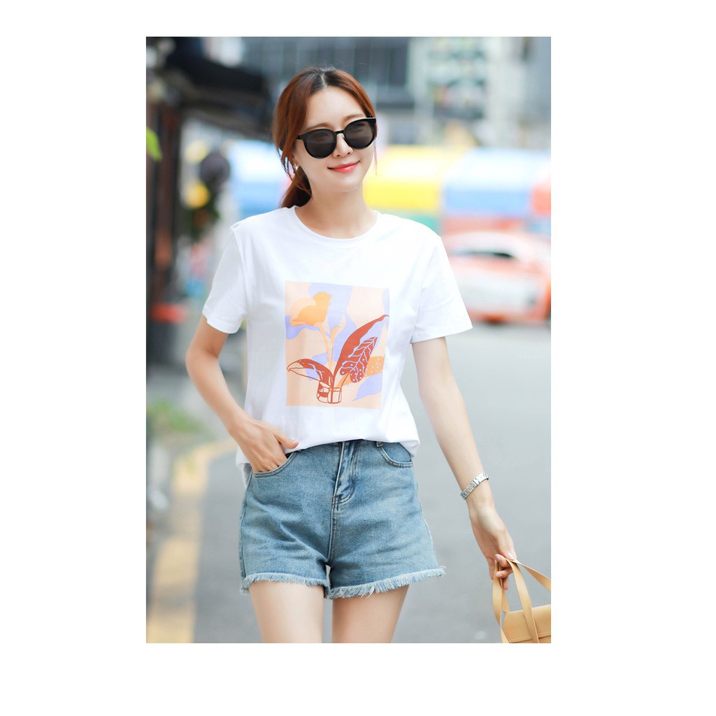Áo Thun In Hình Họa Tiết Retro Hàn Quốc -Hot Trend Hè 2020
