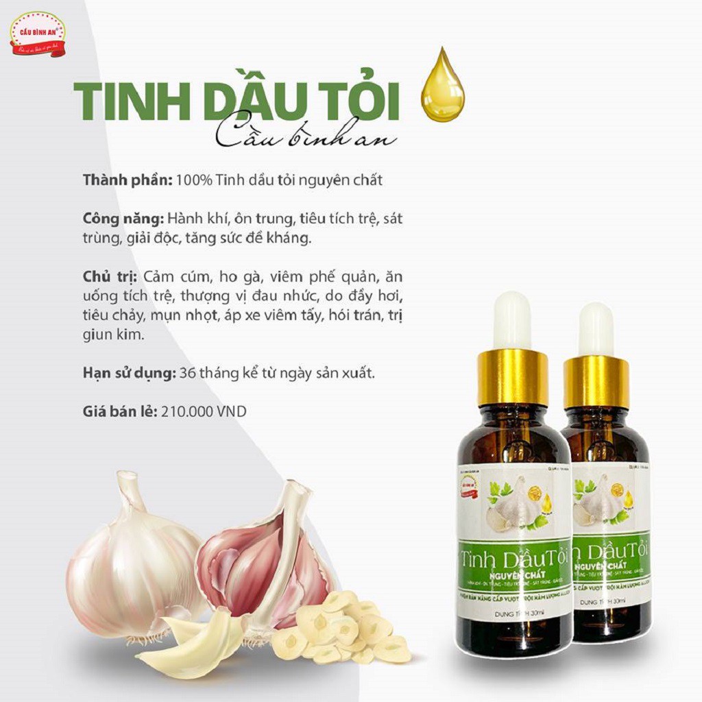 Tinh Dầu Tỏi Cầu Bình An Bao Bì Mới