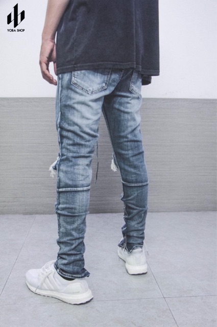 QUẦN JEANS SKINNY RÁCH GỐI XANH ĐẬM XỊN ĐẸP [ảnh thật 100%] | BigBuy360 - bigbuy360.vn