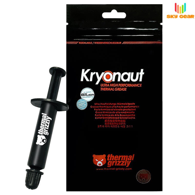 Keo tản nhiệt GẤU , Thermal Grizzly Kryonaut 1g ,thương hiệu Đức độ dẫn nhiệt 12.5W/m-k