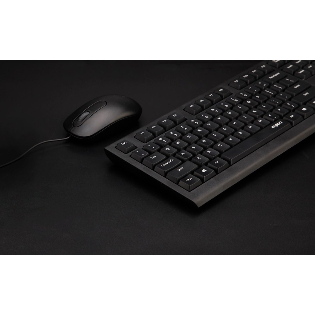 Rapoo X120Pro Combo Chuột + Bàn Phím Máy Tính Văn Phòng Có Dây (USB) - Bh 2 Năm 1 Đổi 1
