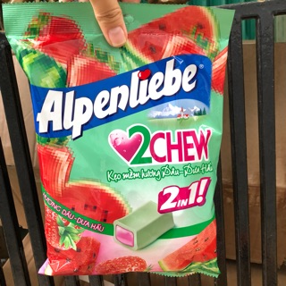 Kẹo mềm Alpenliebe 2chew hương dâu và dưa hấu 227,5gram