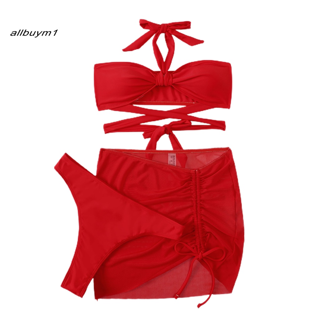 Set bikini hở lưng xếp nếp có đệm ngực đi biển đi tắm thời trang mùa hè