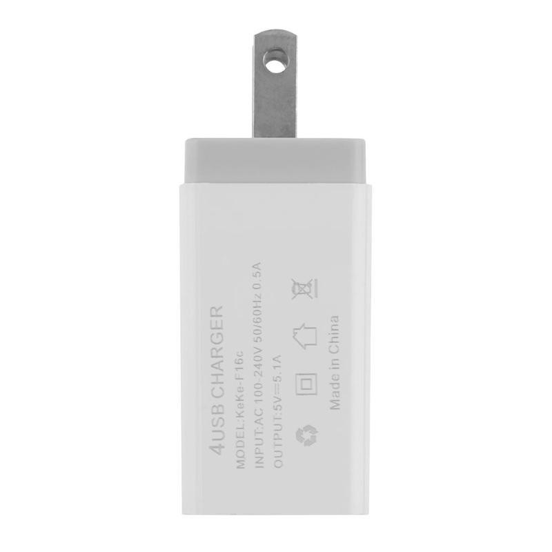 Củ Sạc 4 Cổng Usb 5v Phích Cắm Eu Có Đèn Báo Hiệu