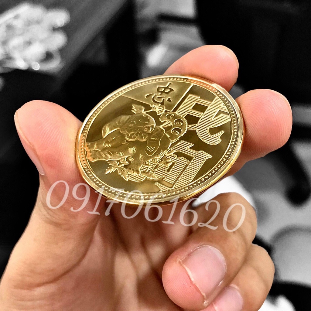 Bộ 12 Xu 12 Con Giáp Mạ Vàng Đài Loan Phong Thủy Thích Hợp Làm Quà Tặng Quà Biêu
