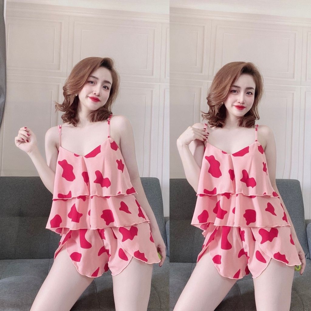 Đồ ngủ sexy Đồ ngủ bò sữa lụa Satin cao cấp mềm mại xinh xắn | BigBuy360 - bigbuy360.vn