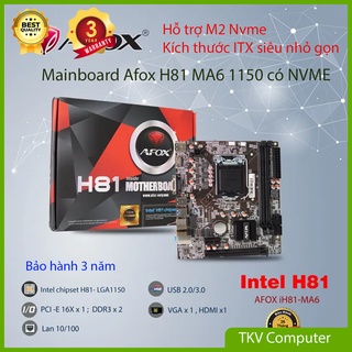 Bo mạch chủ mainboard afox h81 ma2 - có cổng nvme - hàng chính hãng - bảo hành 3 năm