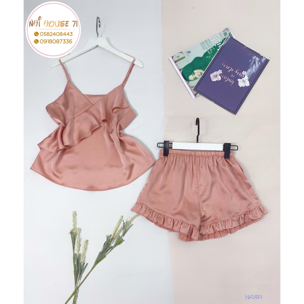 [FREESHIP 50K] Bộ Mặc Nhà Nữ NHISTORE Áo 2 Dây Bèo Quần Ngắn Chất Lụa Satin Cute Cực Xinh Dưới 60kg | BigBuy360 - bigbuy360.vn