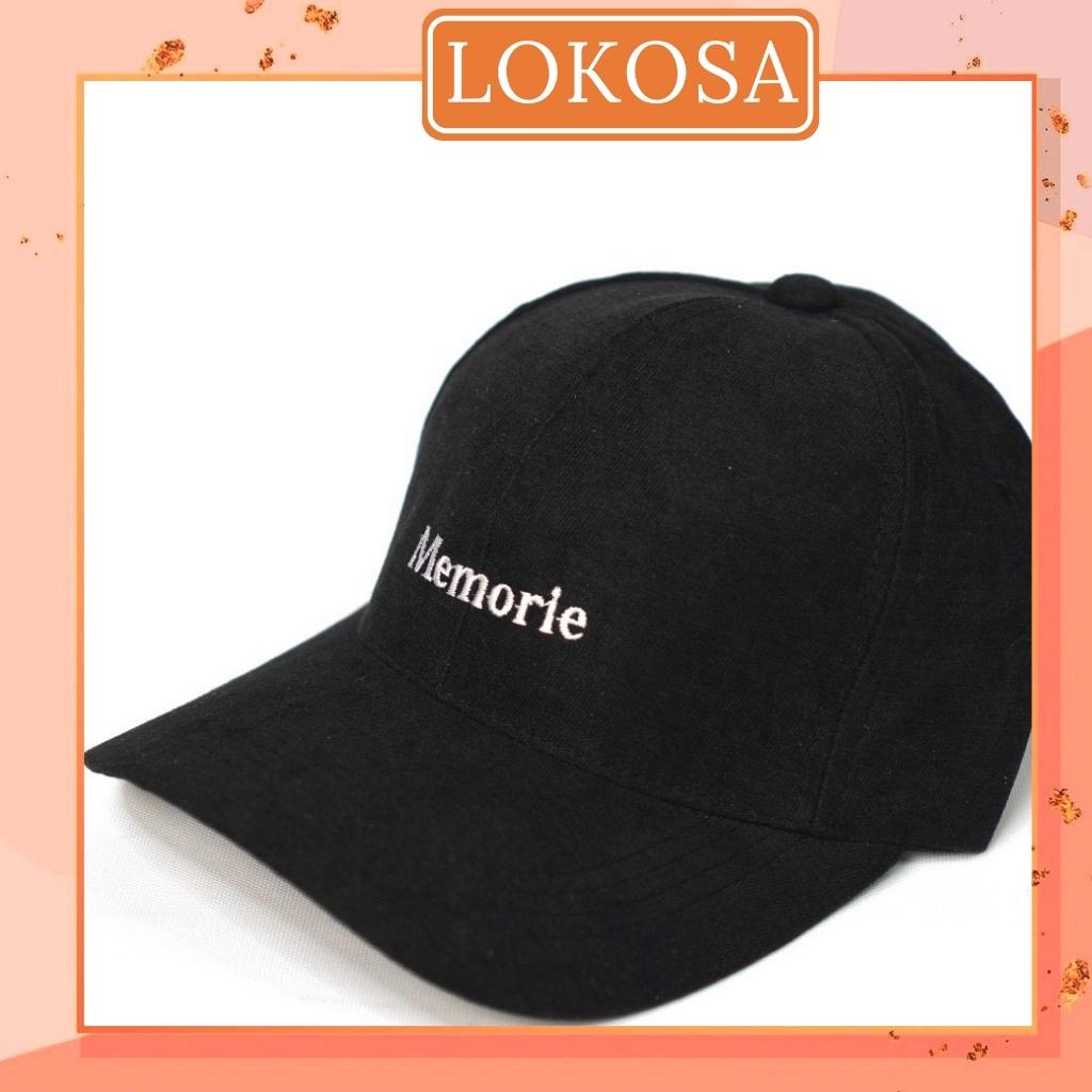 Mũ lưỡi trai lokosa Nón kết thêu chữ Memorie phong cách Ulzzang form unisex nam nữ NO001