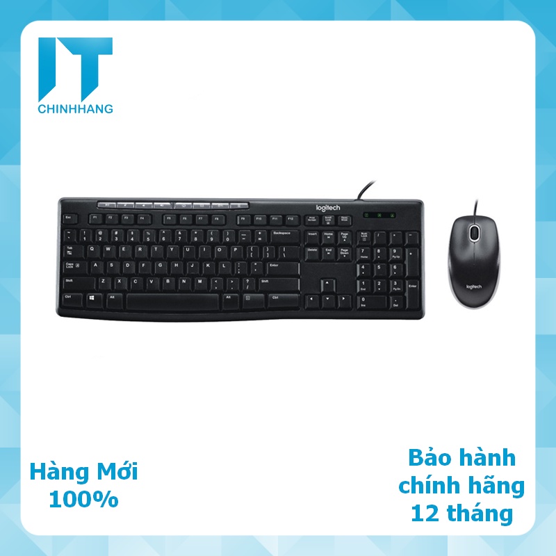 Combo Bàn Phím &amp; Chuột Có Dây Logitech MK200 - Hàng Chính Hãng