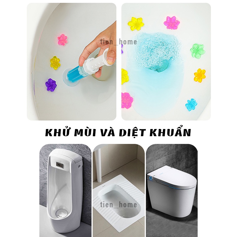 Gel khử mùi bồn cầu hình bông hoa khử mùi 99.9% toilet, 6 mùi hương đặc trưng Hàn Quốc