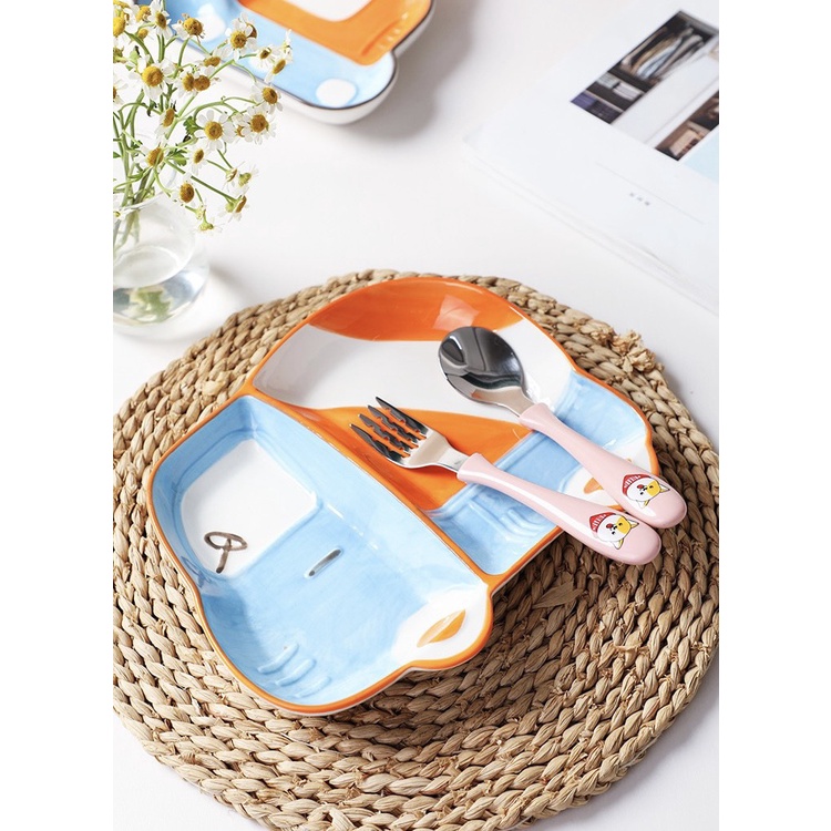 Bát đĩa decor gốm sứ siêu xinh khay ô tô đựng đồ ăn siêu kute