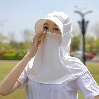 Mũ trùm đầu NINJA ngoài trời nữ mùa hè chống nắng kiêm khẩu trang - Nón lưỡi trai khẩu trang vải thun lạnh