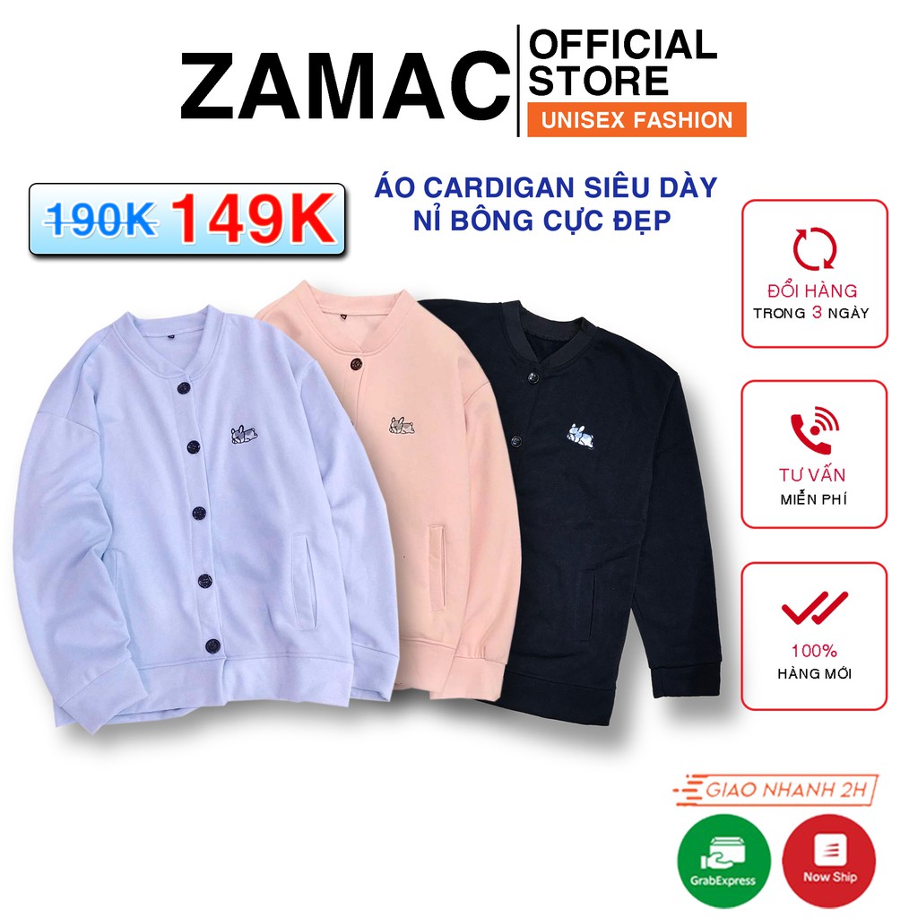 Áo khoác cardigan bomber ZAMAC 07.07 BY SENVENZIA LAZY PUPPY Ulzzang Unisex - ZA0011