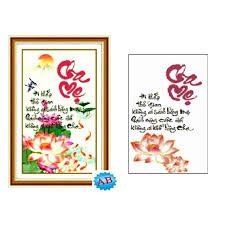 Tranh đá kim cương đa sắc ABC CHA MẸ (DF012) (48×75cm) CHƯA ĐÍNH