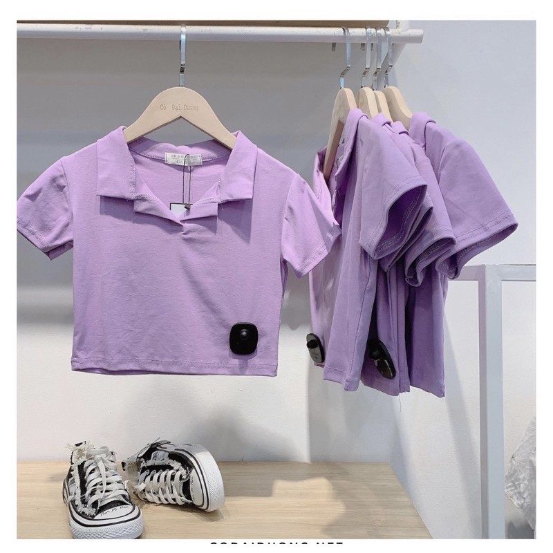 Áo polo croptop nữ tay ngắn form rộng  MADELA , Croptop nữ cổ bẻ ngắn tay form rộng- ACTN01 | BigBuy360 - bigbuy360.vn