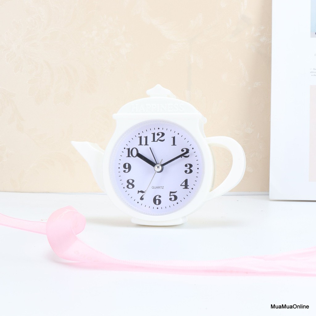 Đồng Hồ Để Bàn Hình Ấm Trà Nhiều Màu