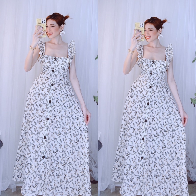 Đầm maxi cánh tiên bèo from Na Trịnh nút