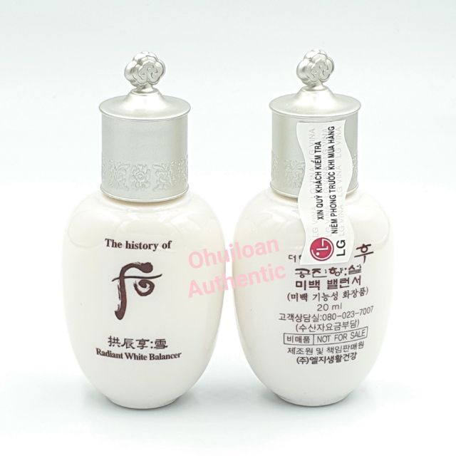 Chai nước hoa hồng dưỡng trắng mờ sạm nám Whoo radiant white 20ml