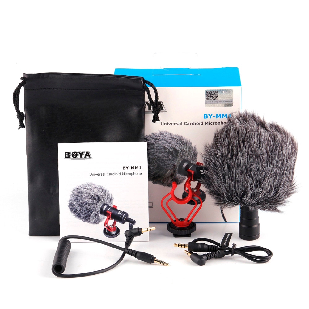 BOYA BY-MM1 microphone set for DSLR camera / smartphone / Osmo Pocket / iPhone video recording Youtube