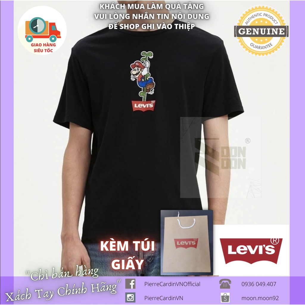 Áo Thun Nam Levis Super Mario KÈM TÚI Phiên Bản Giới Hạn Levi's Malaysia SALE [Đen]