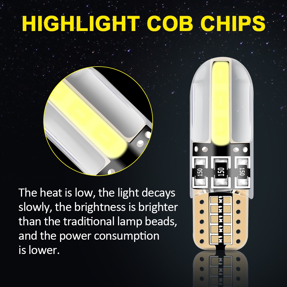 1 Bóng Đèn LED T10 COB 12V Siêu Sáng Cho Xe Hơi