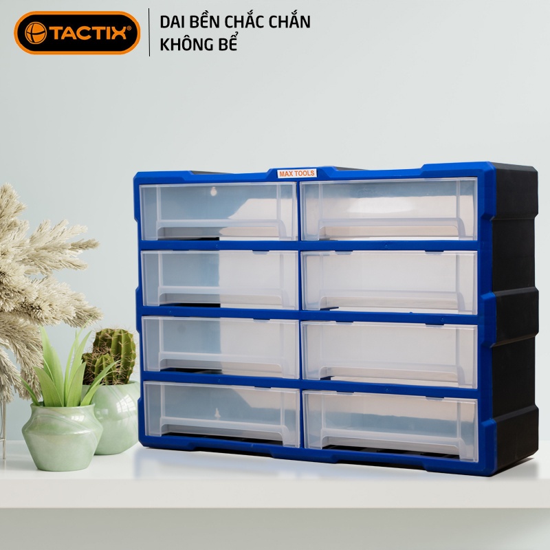 Tủ đựng linh kiện ốc vít,phụ kiện điện thoại,đồ chơi le go,đồ DIY,linh kiện sữa chữa,nhựa nguyên sinh 8 hộp toTACTIXA008