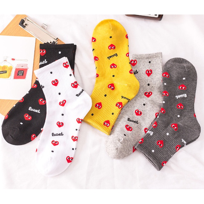 Vớ Tất nữ cổ thấp hình trái tim phong cách Hàn Quốc siêu dễ thương và xinh xắn.