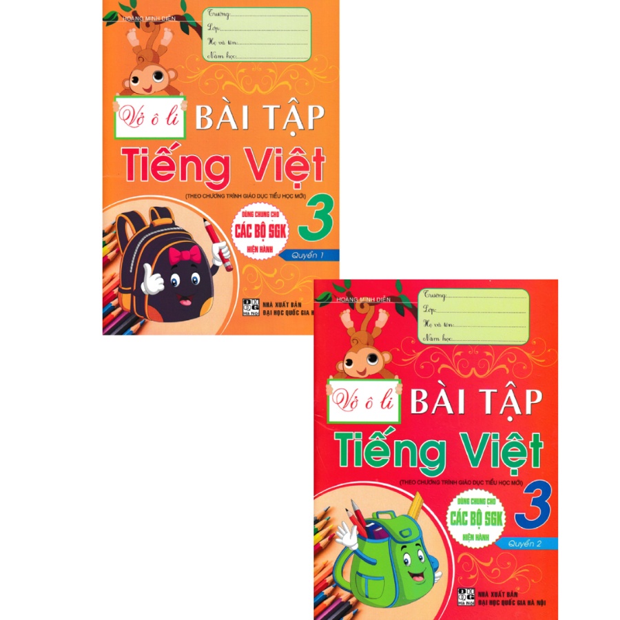 Sách - Combo Vở Ô Li Bài Tập Tiếng Việt Lớp 3 - Dùng Chung Cho Các Bộ SGK Hiện Hành - Bộ 2 Cuốn  - HAB