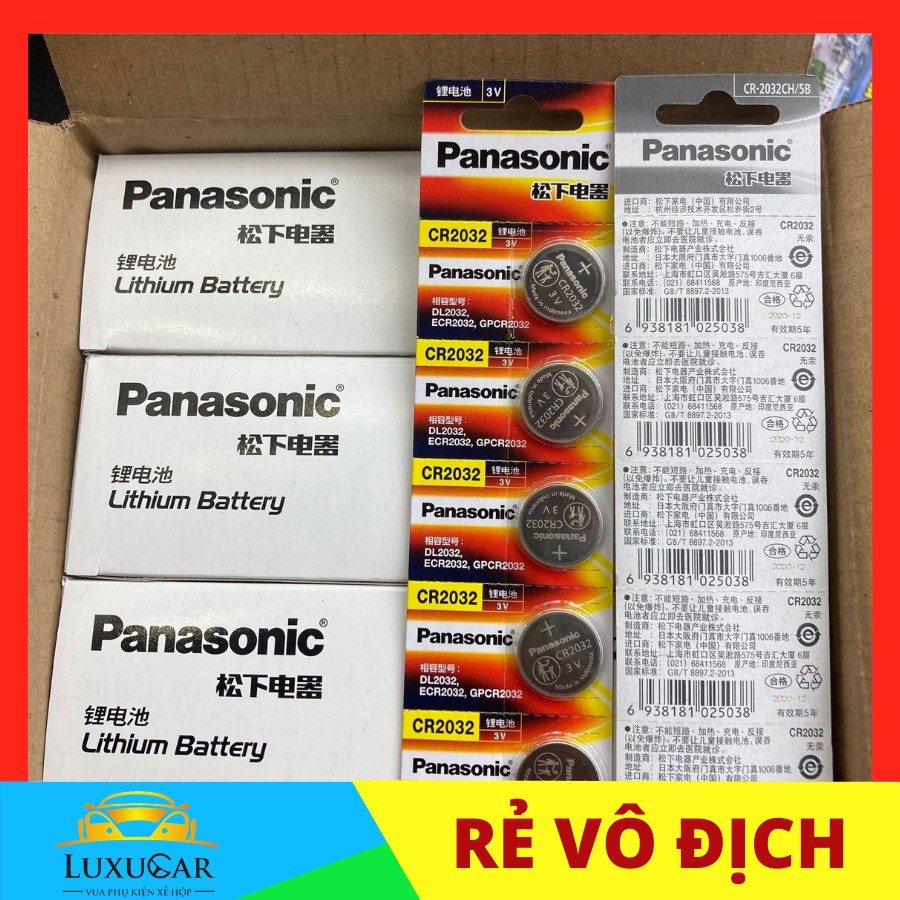 Pin khuy cúc áo, pin nút áo Panasonic CR2032, CR2025, CR2016, CR1632, CR1220, CR1620 3V Lithium Made in Indonesia