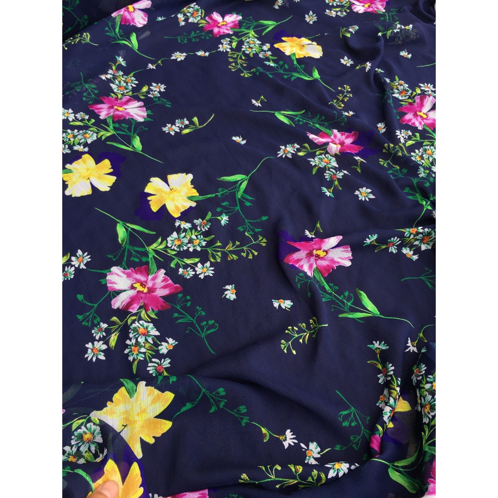Voan chiffon gân chất mềm mại, nhẹ bay