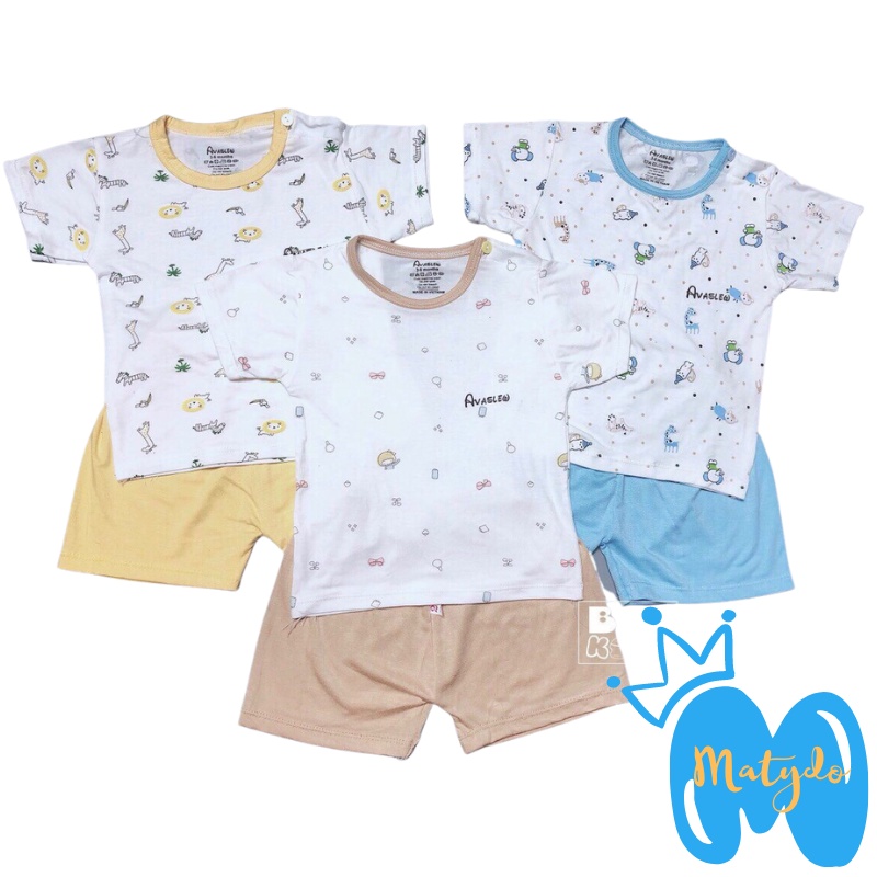 Bộ quần áo trẻ em MATYDO thun cotton cho bé mùa hè giá rẻ ava trắng AVT01