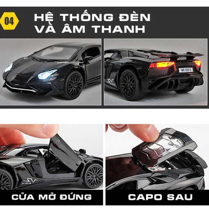 Xe Mô Hình Lamborghini Aventador Tỷ Lệ 1:32 - Mô Hình Xe Oto