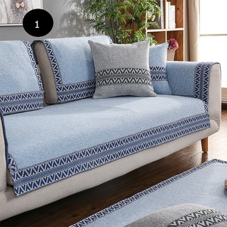 Thảm trang trí, thảm đa năng, 100% cotton, họa tiết vải lanh pha cotton sang trọng