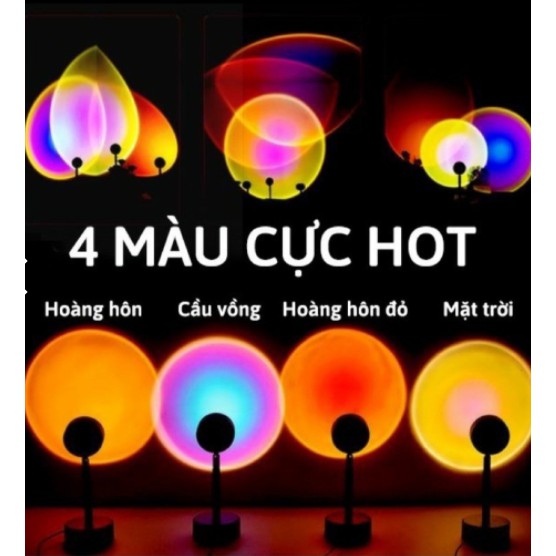 Đèn tiktok video triệu view hoàng hôn 4 màu có mika chuyển đổi 4 màu tiktok sunset rainbow trang trí, livestream