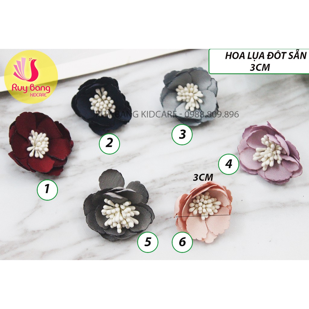 Hoa vải-Hoa lụa đốt sẵn 3cm