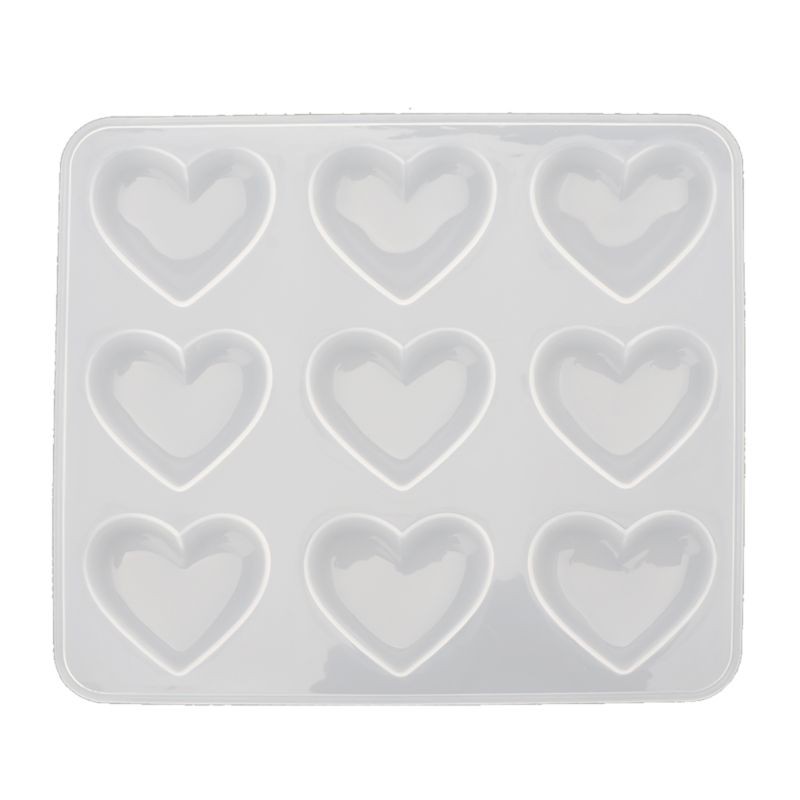 Khuôn Silicone Làm Bánh 9 Ô Hình Trái Tim Xinh Xắn