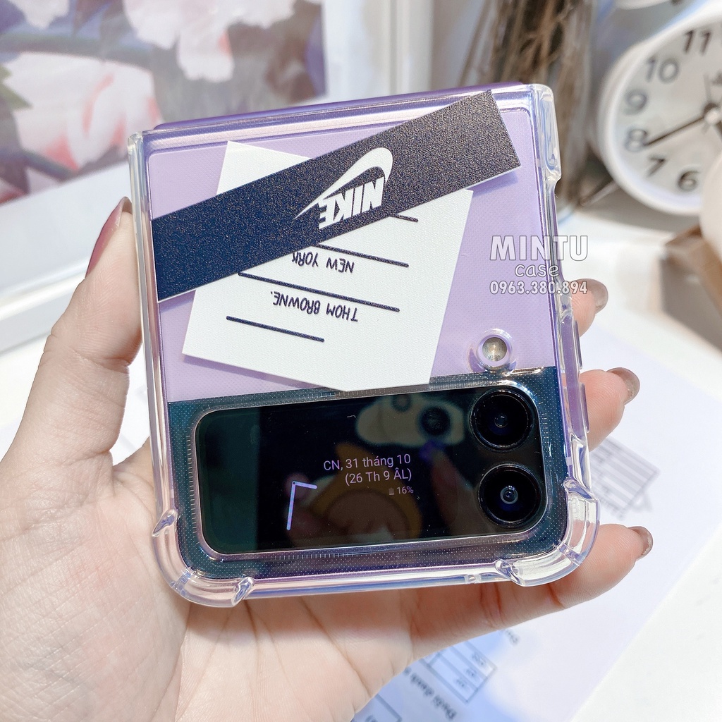 Ốp Samsung Galaxy Z Flip4 5G / Z Flip 4 / Z Flip3 5G / Z Flip 3 trong suốt kiểu chanh xả - ZF08