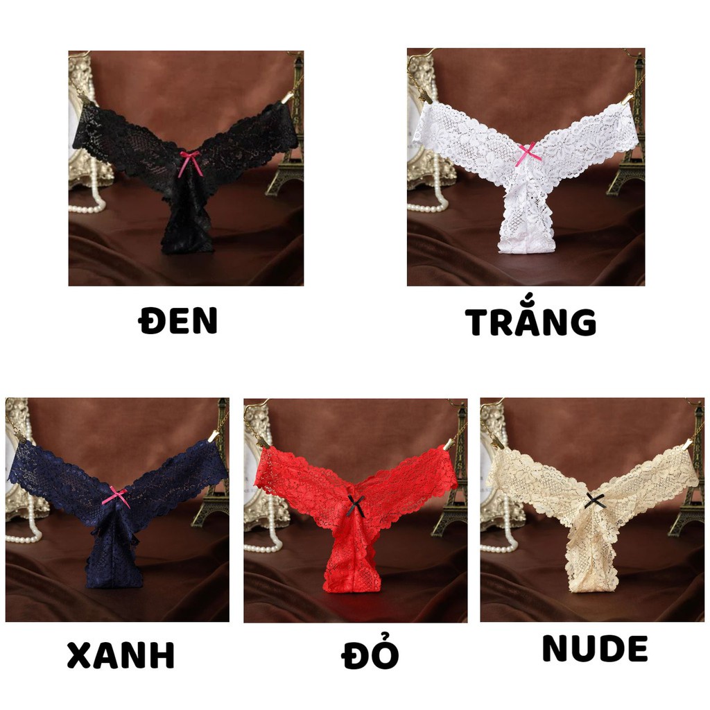 Quần Lọt Khe Nữ - Quần Lót Lọt Khe Sexy Ren Lọt Khe mềm mại cạp chữ V gợi cảm mã 2106