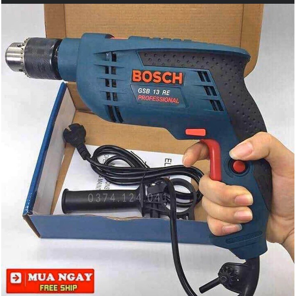 [ TẶNG MŨI KHOAN ] MÁY KHOAN TƯỜNG, SẮT, GỖ BOSCH KHOAN 13 LY - PROFESSIONAL GSB 13RE - BẢO HÀNH TOÀN QUỐC 6 THÁNG