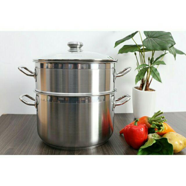 Xửng hấp inox FiveStar 26-28-30-32cm-không nắp-inox 430-giá hấp bánh-hấp cách thuỷ sáng bóng,dày đẹp-giá rẻ-BH 5N