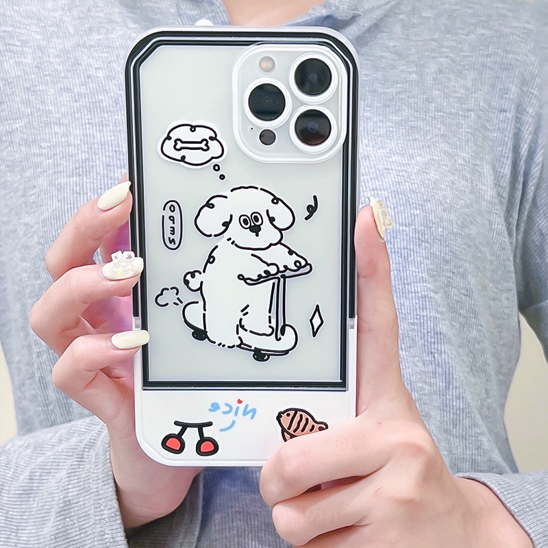Ốp lưngiphone Ốp Điện Thoại Kèm Giá Đỡ Tàng Hình Họa Tiết Hoạt Hình Dễ Thương Cho iphone 14 / 13Pro 12 / xs / 6 / 7 / 8PLUS Dinuo case