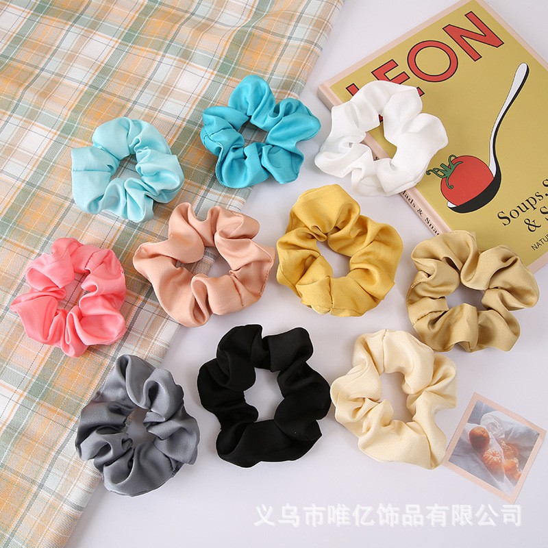 Dây buộc tóc, cột tóc scrunchies họa tiết caro, ziczac hoa quả dễ thương dành cho nữ Queenshop