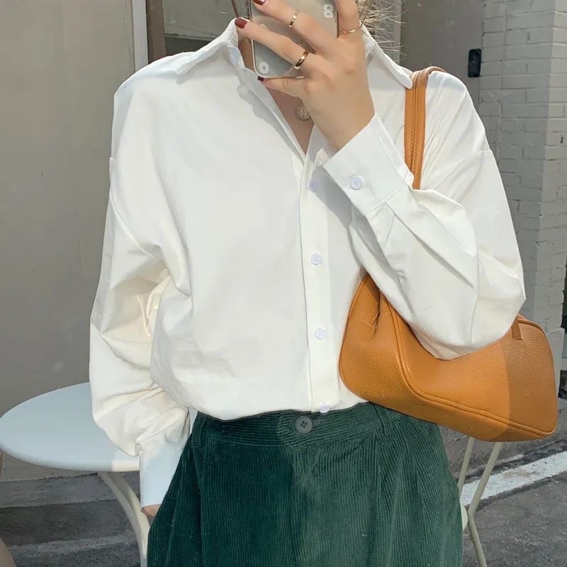 Sơ mi trắng trơn basic