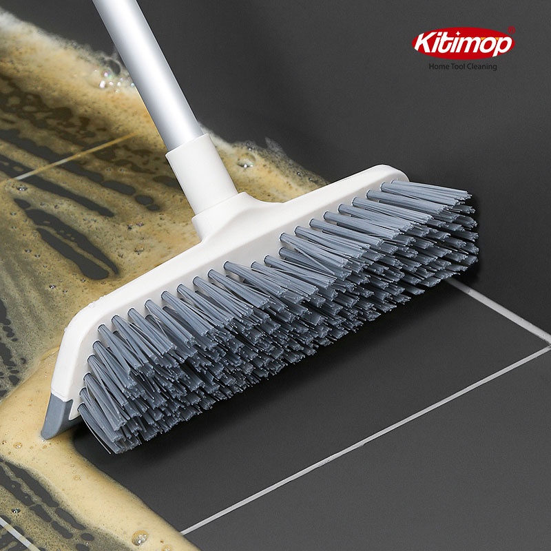 Cây cọ nhà vệ sinh Kitimop-Z1 chổi cọ sàn và gạt nước đa năng 2 trong 1, cán hợp kim nhôm tùy chỉnh độ dài từ 75-125cm